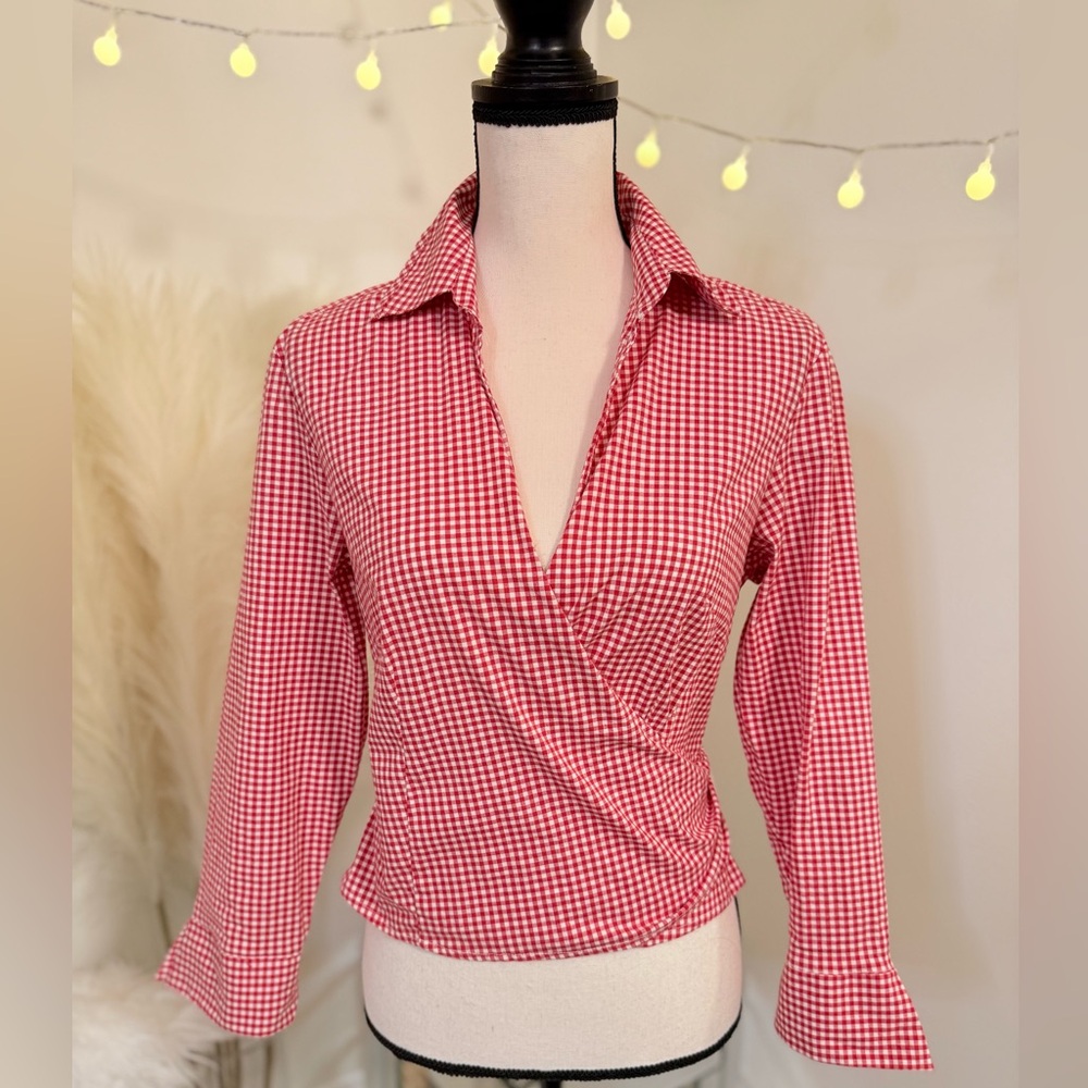 🌾‎ Harvé Benard Versatile Red Checkered Top with Country western flair WWDD